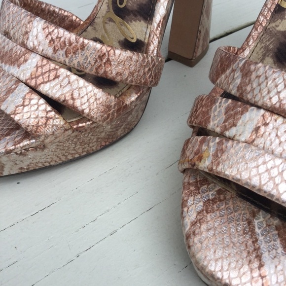 Sam Edelman Taryn Snake Print Sandals - Picture 7 of 7